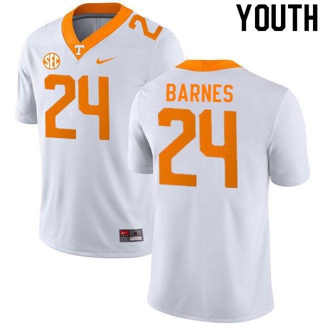 Youth #24 Hunter Barnes Tennessee Volunteers College Football Jerseys Stitched-White